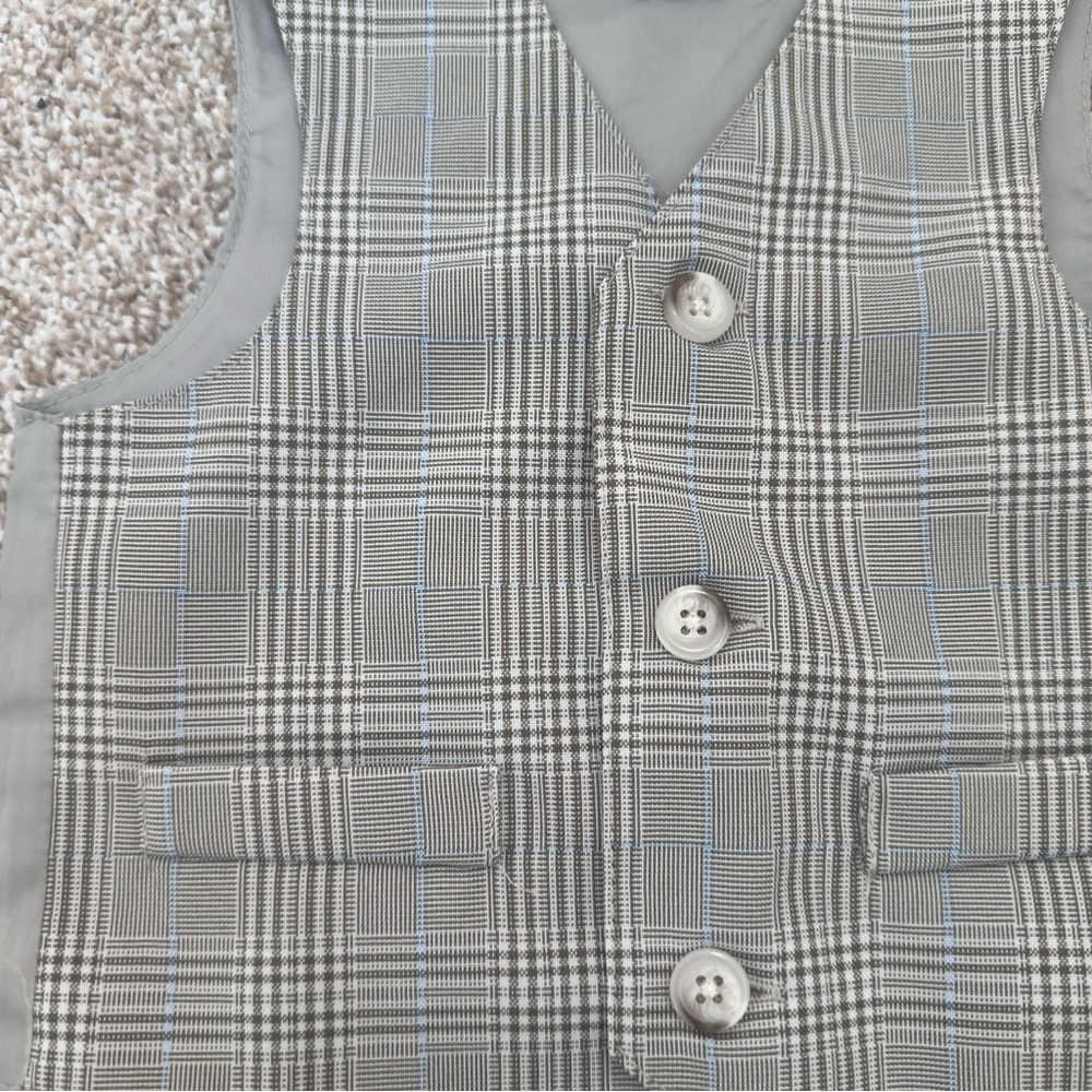 GEORGE Baby Boy Dress Plaid Tuxedo/ Suit Vest and Pants Set 12M 0020 - Picture 5 of 11